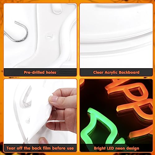 Happy Halloween Neon Sign - USB Powered LED Wall Decor