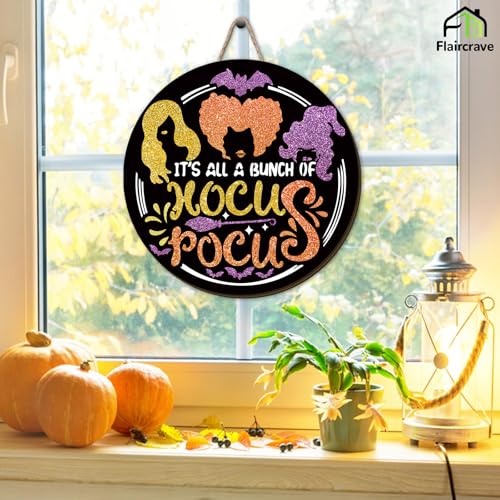 Halloween Wreath 11.8x11.8 Inch Home Party Decor - Hocus Pocus Style