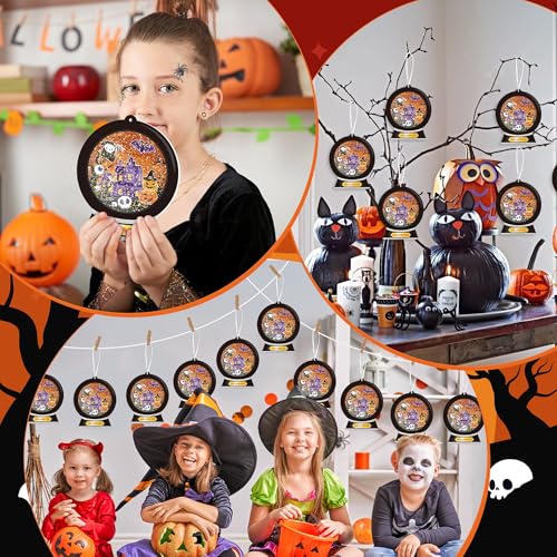 Halloween Snow Globe Craft Kit - 12 Pcs DIY Ghost & Haunted House Decorations
