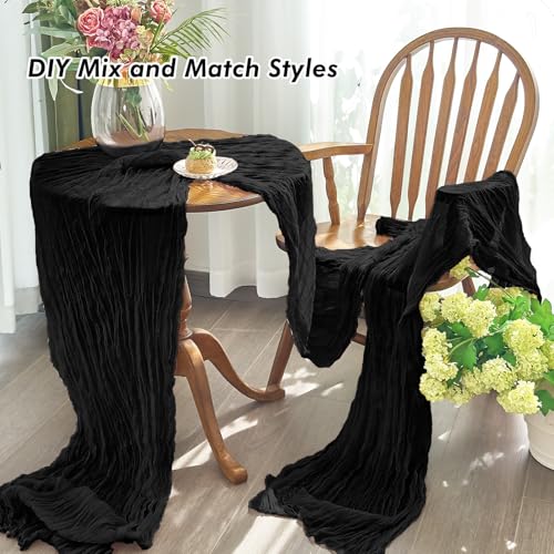 Black Cheesecloth Table Runner 10FT 10 Pack for Halloween Party Decor Variation of THIS listing
