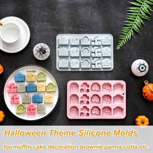 Tombstone Silicone Mold 15 Cavity Halloween Cake Decorations - Style 3