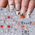 Halloween Ghosts Nail Stickers 4PCS - Cute Skull Spider Pumpkins Style01
