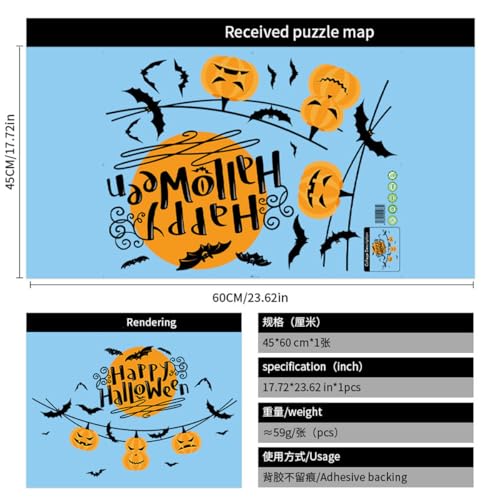 Halloween 02 Window Sticker - Evil Pumpkin Bat Pattern for Halloween Home Decorations
