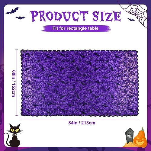 Halloween Tablecloth Black Lace & Purple Spider Web 2pcs - Variation: Black+Purple