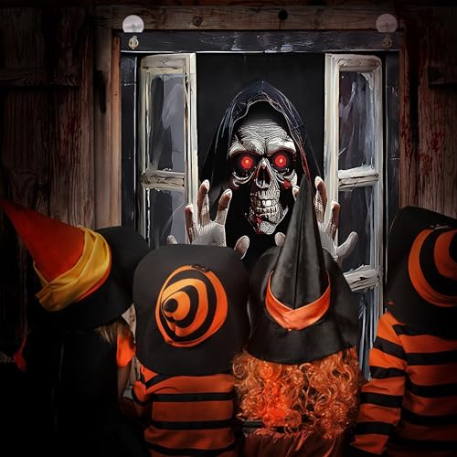 Halloween Window Cover Poster Ghost & Skull - Spooky Ghost Curtain Decoration - 2 Pack