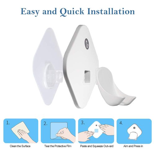 Triwol 2 Pack Razor Holder for Shower Wall, Self Adhesive Razor Holder Hanger Stronger Than Suction Cup, Rigid Plastic for Men and Women