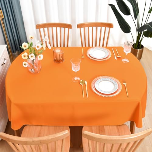 Oval Tablecloth 60 x 120 Inch Polyester Fabric in Orange - Variation of THIS listing