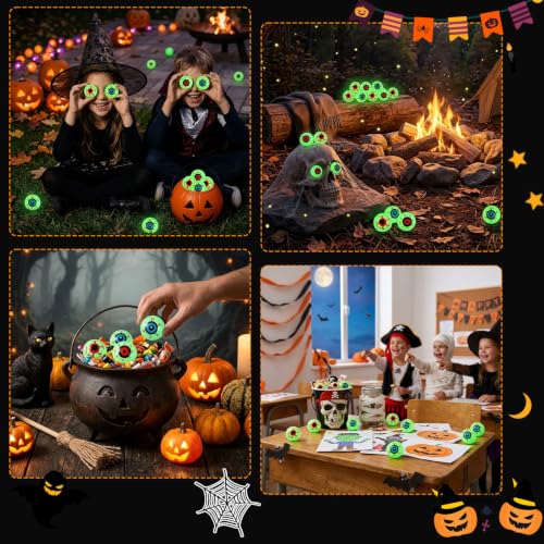 Glow in the Dark Halloween Fake Eyeballs 30-Pack - Spooky Plastic Decorations