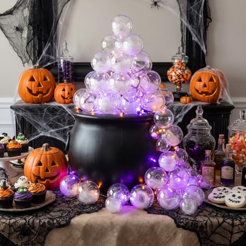 40 Pack Clear Plastic Fillable Christmas Ornament Balls for DIY Decor