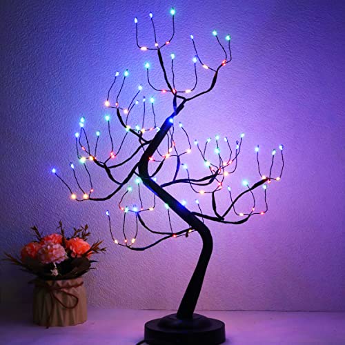 Black Bonsai Tree Light - Fairy LED Tree Lamp with Adjustable Branches, USB & Battery Operated