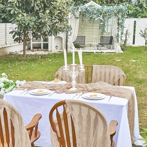 Nude Cheesecloth Table Runner 10ft Pack for Birthday Party & Home Decor - IVAPUPU