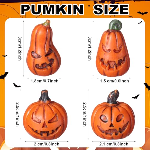 20 Pcs Halloween Miniature Pumpkin Figurines - Fake Decorative Mini Pumpkins
