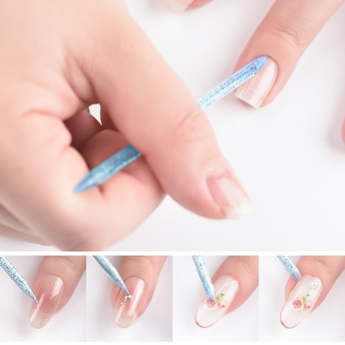 Rolabling Nail Soaking Bowl Set 2PCS Nail Soak Off Bowl with 5PCS Acrylic Sticks Nail Cuticle Pusher Manicure Remover Tool Kit (7, Blue)