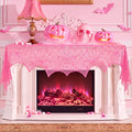 Pink Halloween Mantel Scarf Decoration Indoor Lace Spider Web Festive Decor