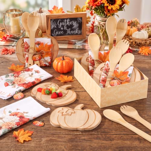 Fall Housewarming Gift Set with Pumpkin Cutting Boards & Kitchen Decor - 31 Pcs - Variation of Pumpkin