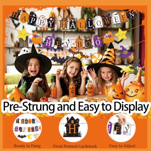 Kids Halloween Party Banner Set - Hey Boo & Happy Halloween Decorations