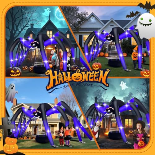 9FT Giant Outdoor Halloween Inflatable Spider Decoration - Realistic & Waterproof