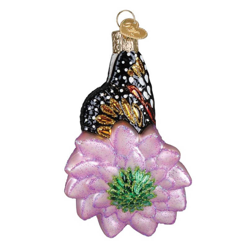 Handcrafted Glass Monarch Butterfly Ornament for Christmas Tree - Holiday Decor