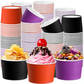 Disposable Halloween Color Paper Ice Cream Cups 9oz - 60 Pack