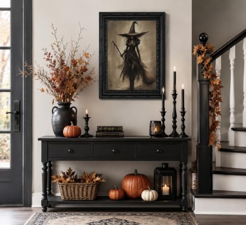 Halloween Witch Wall Art Canvas Framed 24x16 Inch Gothic Mysterious Decor Variation of THIS listing
