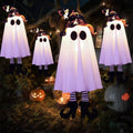 Halloween Spooky Ghost Light-Up Hanging Ornament Set - Black Hat Variation