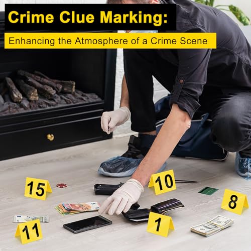 15Pcs Crime Scene Evidence Markers for Detective Party & Props