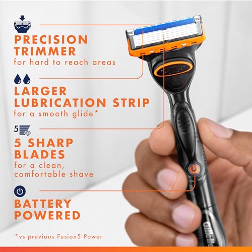 Gillette Fusion5 Power Razor Blade Refills 6 Count for Men - Long-Lasting Shave