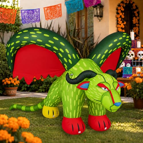 Dark Green Inflatable Leopard Halloween & Day of the Dead Yard Decor - 6FT