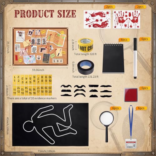Crime Scene Party Decorations Kit for Detective Themed Events - 71 Pieces