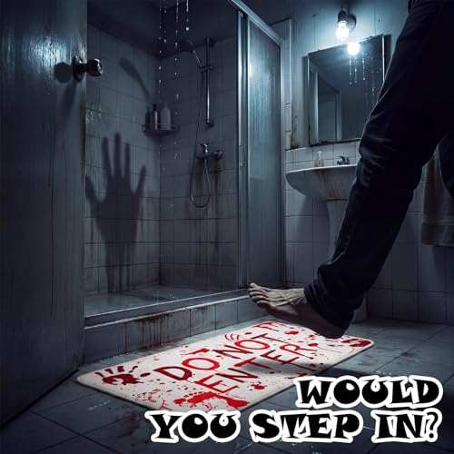 Halloween Bloody Horror Bath Mat Do Not Enter - Large Non Slip Decor