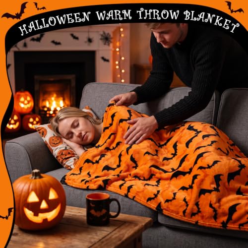 Hahafelt Halloween Throw Blankets 50x60 Inch - Pack of 6, Festive Gift Set