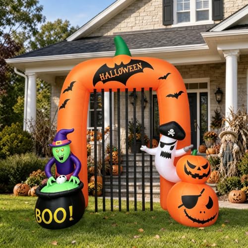 12FT Halloween Inflatable Archway Decoration for Outdoor Party, Lights & Stakes