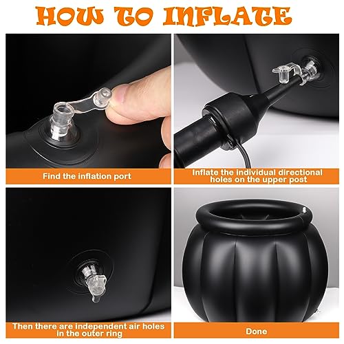 Halloween Inflatable Cooler 22x18 Inch Black Cauldron Drink Cooler for Parties