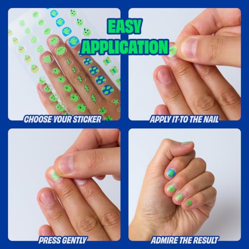 Glow in The Dark Nail Stickers for Kids - Waterproof Durable Fun Gift
