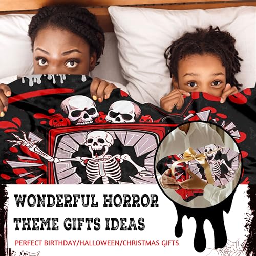 I Like Horror Movies Throw Blanket for Kids - 50x40 Small Halloween Gift