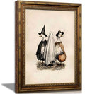 Halloween Ghost Duck Canvas Wall Art - Vintage Gold Frame, 9x11 in - Ducks and Ghost Variation