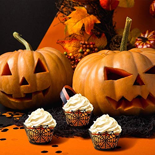 Halloween Spiderweb Cupcake Wrappers - Laser Cut Paper Liners - 50 Pack - Variation A