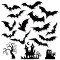 Halloween Refrigerator Magnets 16-Pack Black Bat Decor for Fridge & Magnet Surfaces