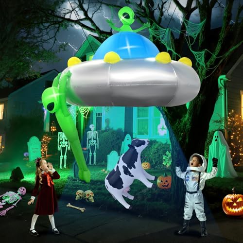 Kalolary 6FT Halloween Inflatable Hanging Alien UFO Outdoor Decoration - Variation of This Listing