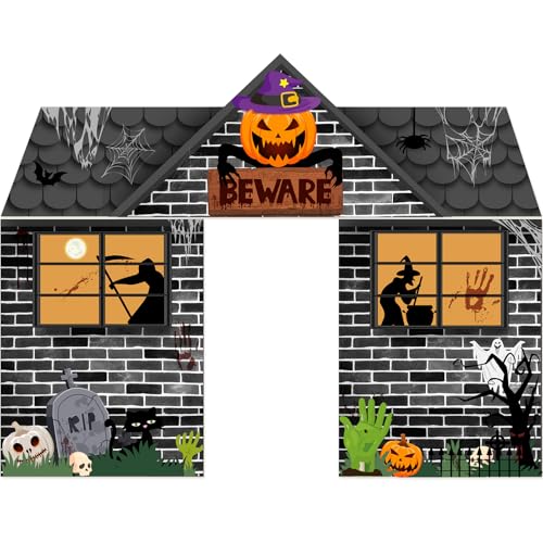 Halloween Outdoor Door Banner Set with Witch Variation - Spooky Yard Decoration