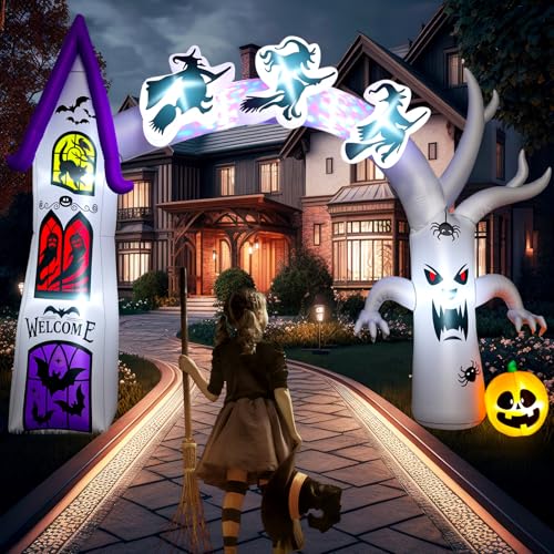 14FT x 10FT Halloween Inflatable Archway with LED Lights - Outdoor Decor