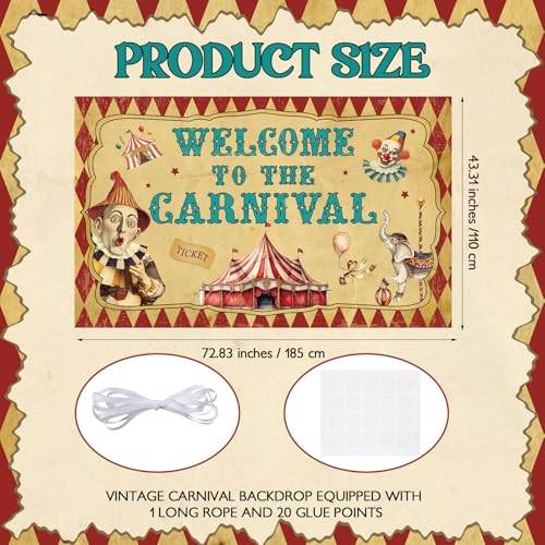 Halloween Carnival Backdrop 73x43 Inch Vintage Circus Photo Background