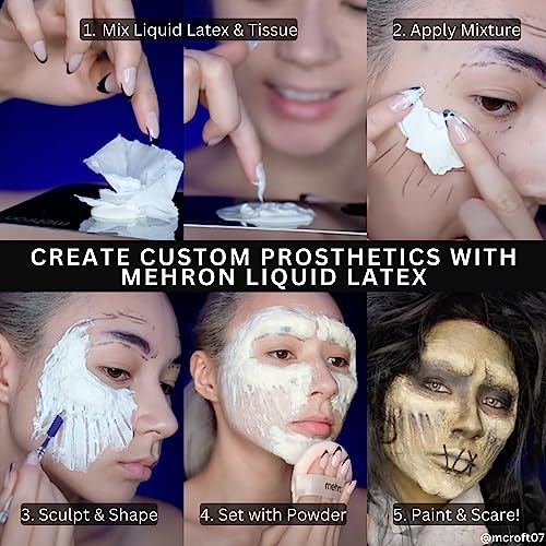 Mehron Liquid Latex 1 oz Light Flesh Special Effects Adhesive - Professional Makeup