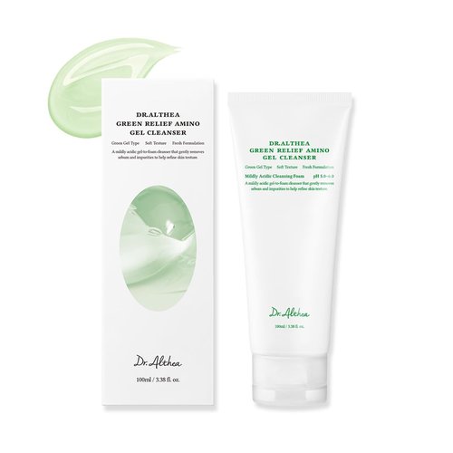 Dr.Althea Green Relief Amino Gel Cleanser | Lightweight & Hydrating Makeup Remover | Daily Face Wash with Hyaluronic Acid | Korean Vegan Skincare for All Skin Types | 3.38 Fl Oz