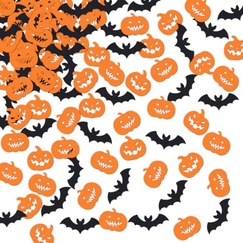 Halloween Confetti Set – Bats & Pumpkins for Table Decor, 120 Pieces