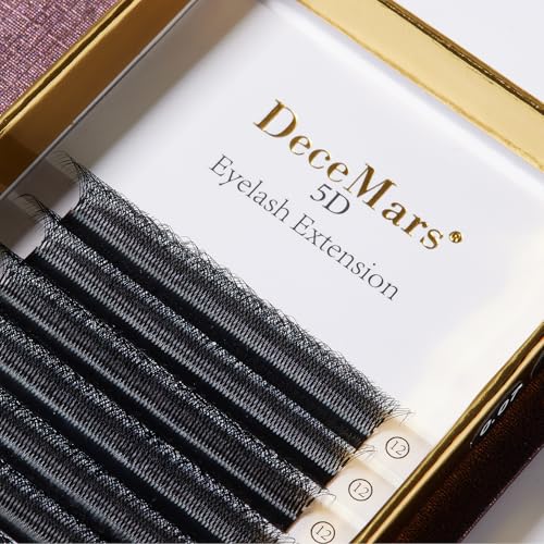 5D W Eyelash Extensions Fans - 0.07mm C Curl, 11mm, Black - DeceMars