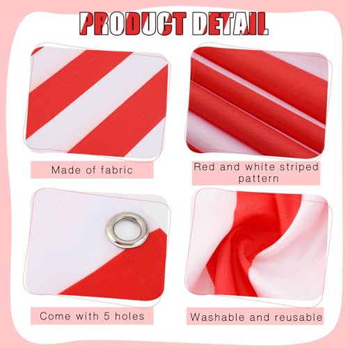 Preboun 12 Pcs Carnival Circus Tent Party Decorations Red White Striped Hanging Banner with Triangle Bunting Flags - Variation 12