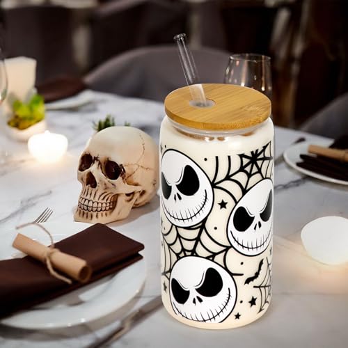 Halloween Spooky Tumbler with Lid & Straw - 18oz Nightmare Design - Web Variation