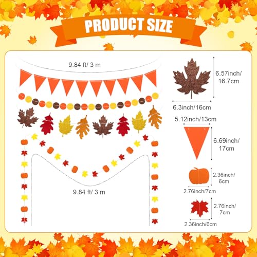 Autumn Fall Party Decorations Set - 18 Pieces for Thanksgiving & Seasonal Events