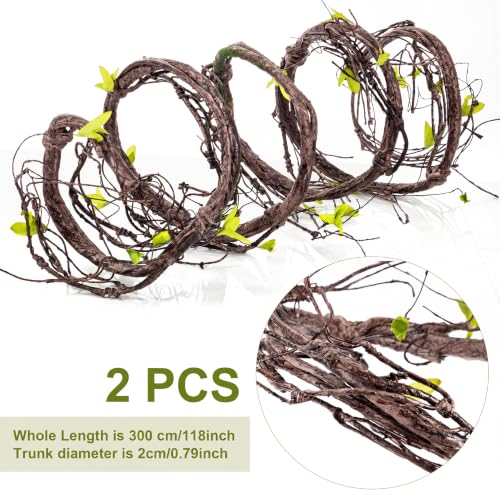 Artificial Tree Branches Set - 2 Pcs 106-118 Inch Long Flexible Vines for Halloween Decor